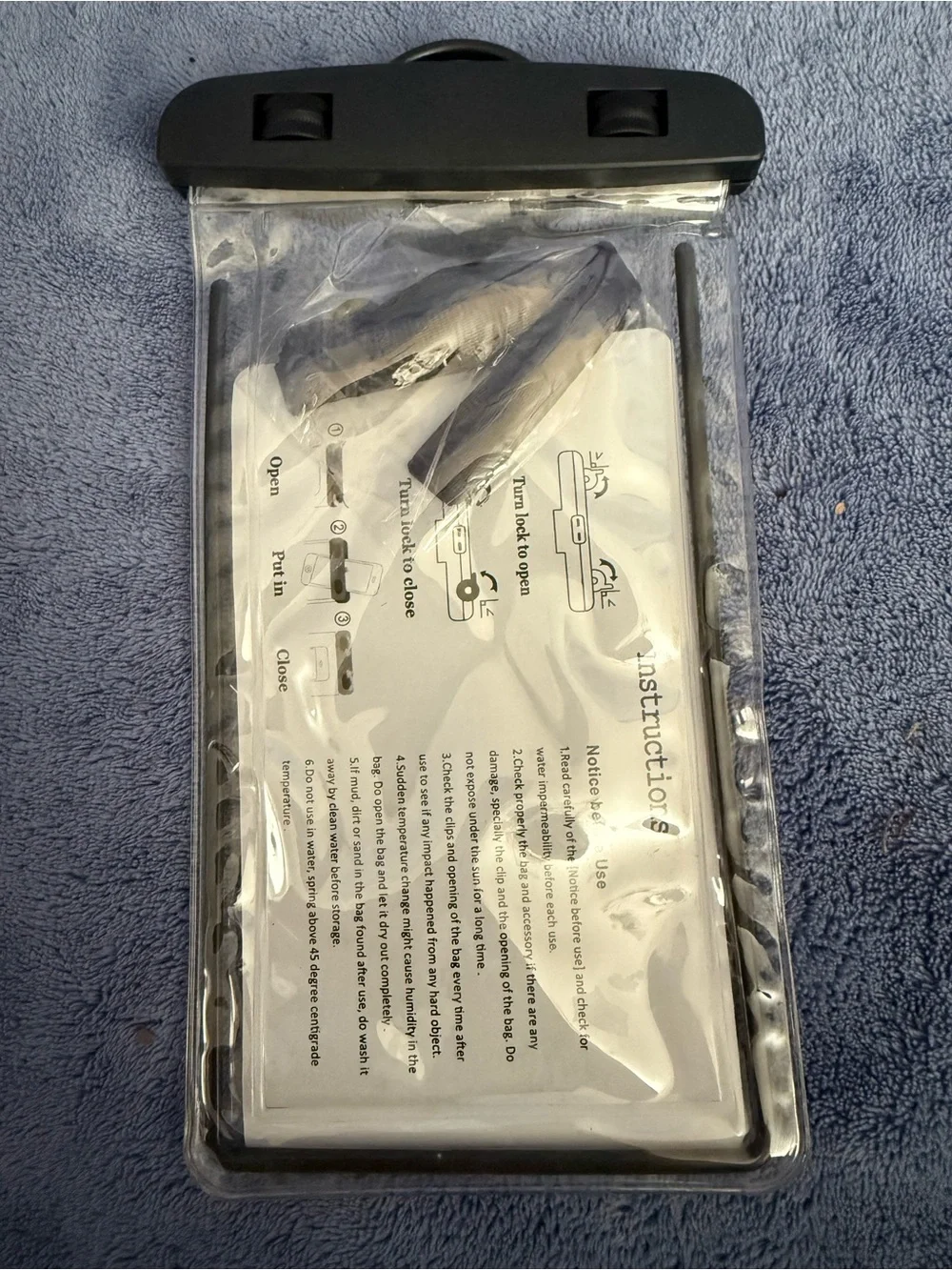 Universal Waterproof Phone Pouch - Clear with Black Seal